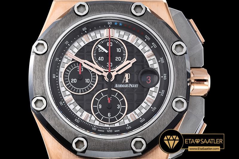 Audemars Piguet Royal Oak Offshore Chronograph Michael Schumacher Pembe Alt n Kasa Siyah Kadran ETA